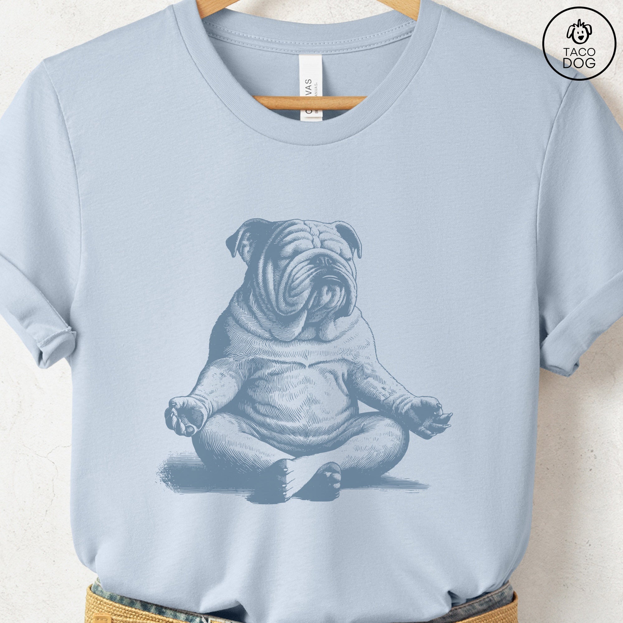 English Bulldog Meditate Yoga T-Shirt